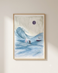 JESUS Pulling PETER Up painting wall art Print