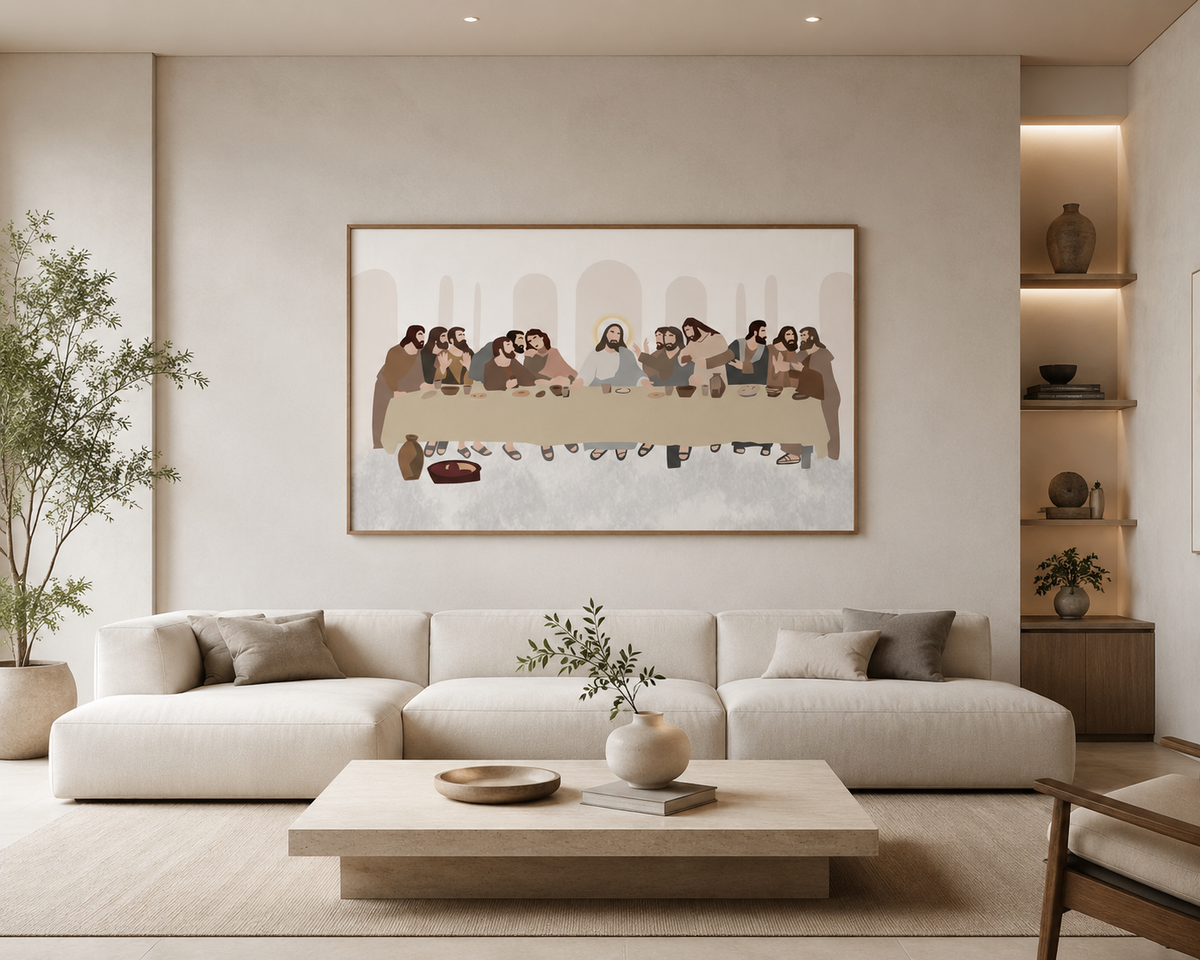 Jesus Christ Last supper Digital illustration Painting