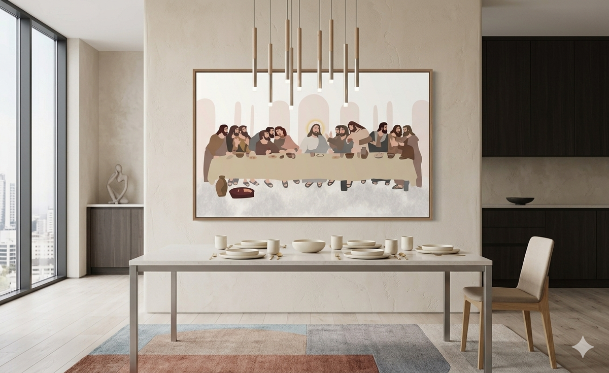 Jesus Christ Last supper Digital illustration Painting