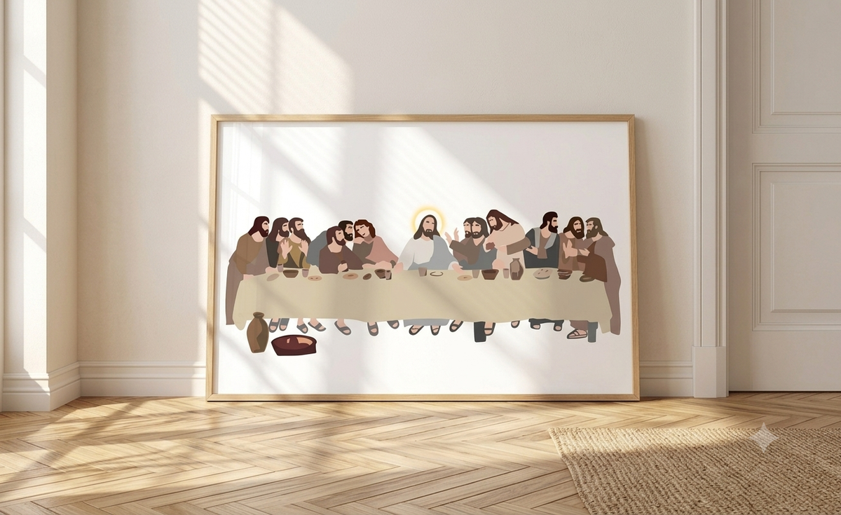 Jesus Christ Last supper Digital illustration Painting