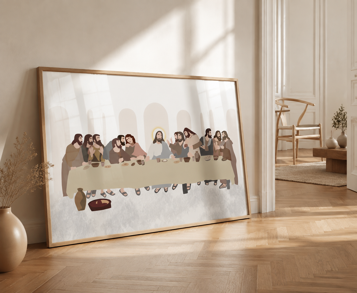 Jesus Christ Last supper Digital illustration Painting